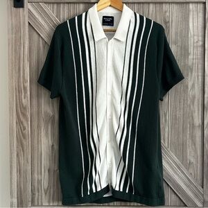 Retro 60s Style Abercrombie & Fitch Knitted Button-Down Shirt / Polo - Size L